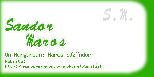 sandor maros business card